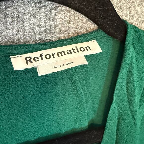 Reformation Maxi Dress Womens Medium Winslow Long Maxi Dress Emerald Boho NEW - Picture 9 of 13